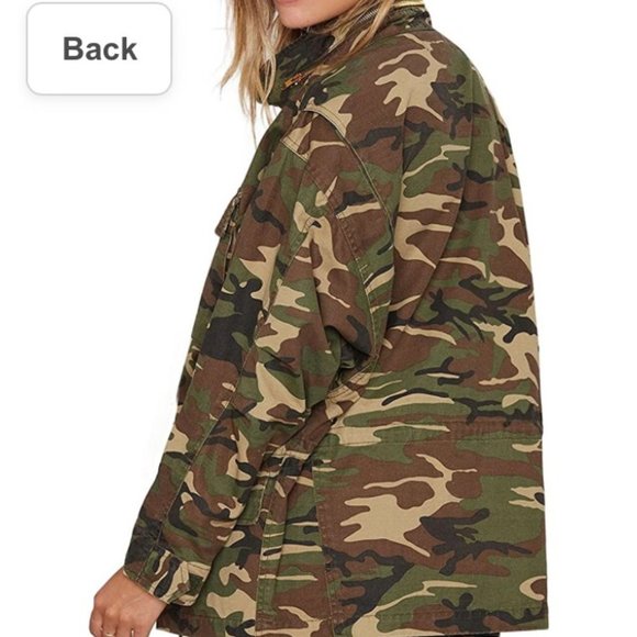 Sz M Asmax Haoduoyi Brown & Green Boho Camo Jacket - Picture 2 of 16